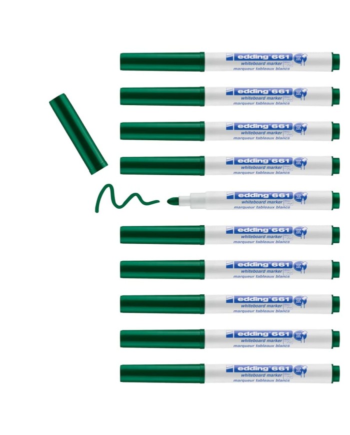 Pennarello per Lavagna Edding 661 Verde (10 Unità)