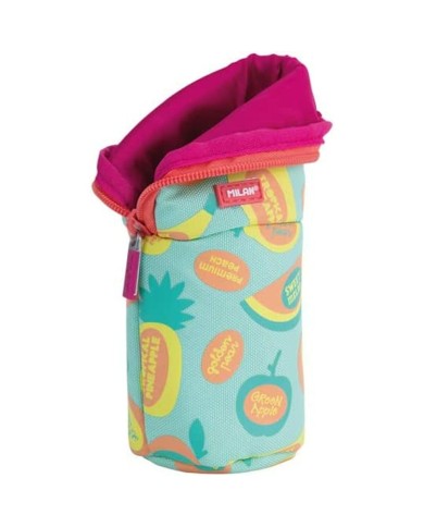 Astuccio Scuola Milan FRUTIKIS Verde Arancio 21 x 11,5 x 8 cm