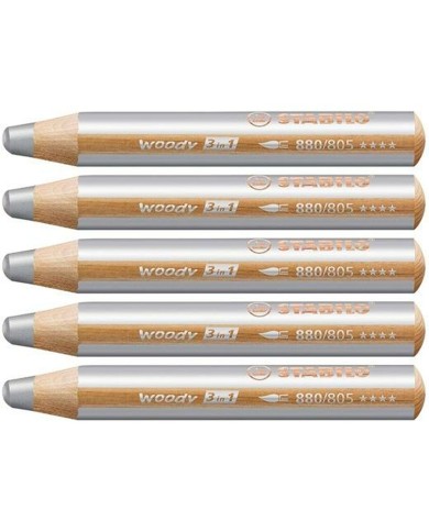 Matite colorate Stabilo Woody Argentato 3 in 1 (5 Unità) Matite colorate Stabilo Woody Argentato 3 in 1 (5 Unità)