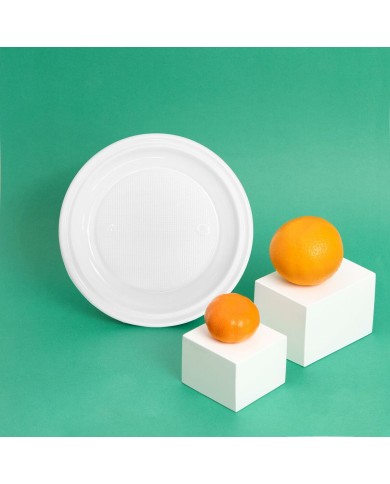 Set di piatti riutilizzabili Maxi Products Bianco Plastica 100 Pezzi