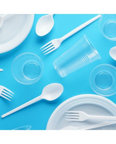 Set di piatti riutilizzabili Maxi Products Bianco Plastica 100 Pezzi