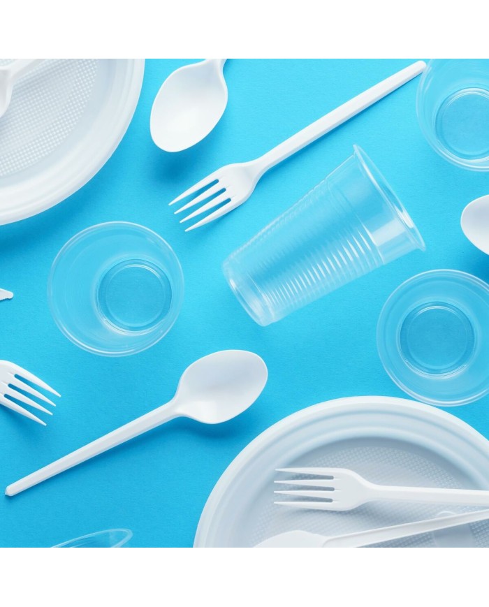 Set di piatti riutilizzabili Maxi Products Bianco Plastica 100 Pezzi Set di piatti riutilizzabili Maxi Products Bianco Plastica 100 Pezzi