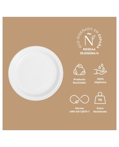 Set di piatti riutilizzabili Maxi Products Bianco Plastica 100 Pezzi