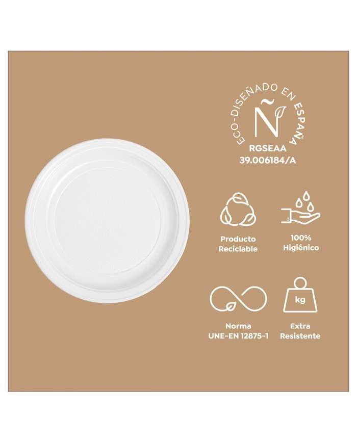 Set di piatti riutilizzabili Maxi Products Bianco Plastica 100 Pezzi Set di piatti riutilizzabili Maxi Products Bianco Plastica 100 Pezzi