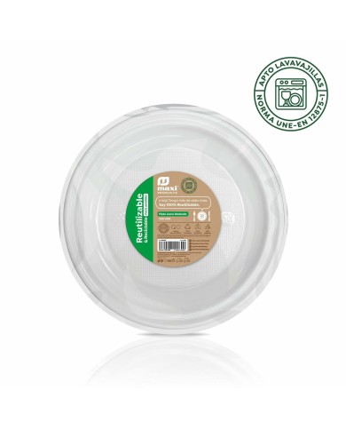 Set di piatti riutilizzabili Maxi Products Bianco Plastica 100 Pezzi
