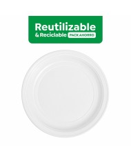 Set di piatti riutilizzabili Maxi Products Bianco Plastica 100 Pezzi Set di piatti riutilizzabili Maxi Products Bianco Plastica 100 Pezzi