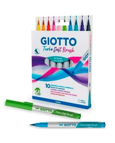 Set di Pennarelli Giotto Turbo Soft Brush Multicolore Confezione Pennello 10 Pezzi Set di Pennarelli Giotto Turbo Soft Brush Multicolore Confezione Pennello 10 Pezzi