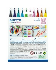 Set di Pennarelli Giotto Turbo Soft Brush Multicolore Confezione Pennello 10 Pezzi