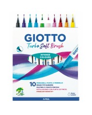 Set di Pennarelli Giotto Turbo Soft Brush Multicolore Confezione Pennello 10 Pezzi