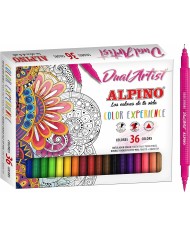 Set di Pennarelli Alpino Dual Artist Multicolore (8 Unità)