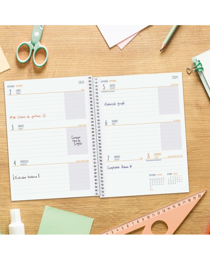 Agenda Finocam COOL Multicolore Quarto 15,5 x 21,2 cm 2024-2025 Floreale