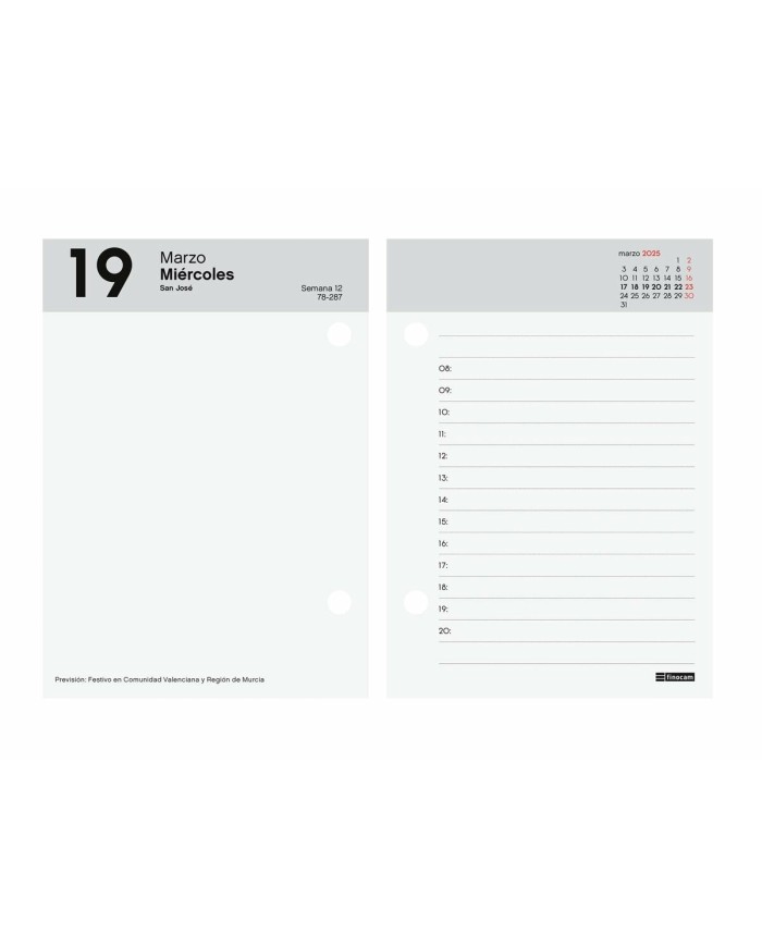 Calendario da Tavolo Finocam 8,5 x 12 cm 2025 Calendario da Tavolo Finocam 8,5 x 12 cm 2025