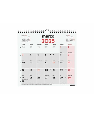 Calendario da parete Finocam Carta 2025 26,5 x 24,5 cm