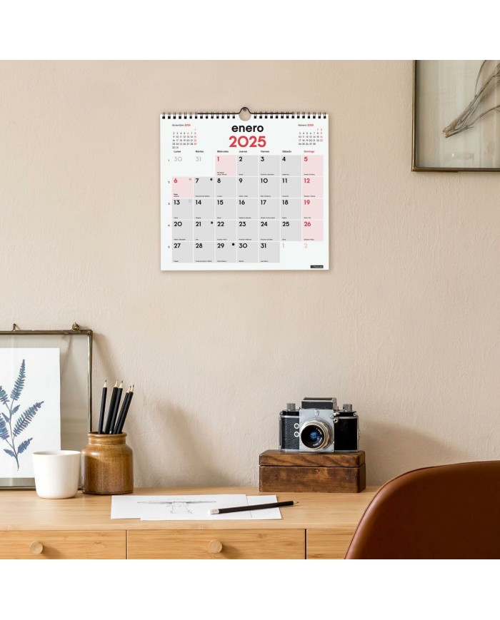 Calendario da parete Finocam Carta 2025 26,5 x 24,5 cm Calendario da parete Finocam Carta 2025 26,5 x 24,5 cm