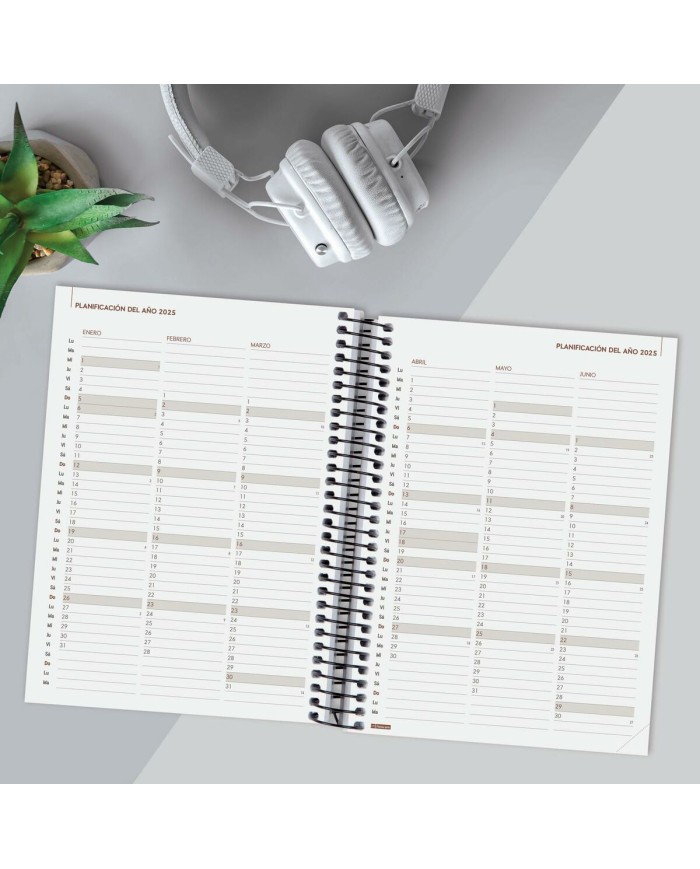 Agenda Finocam YEAR Nero A5 15,5 x 21,2 cm 2025