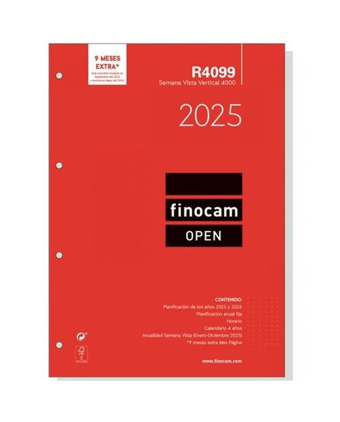 Ricarica dell'Agenda Finocam R4099 4000 A4 2025 21 x 29,7 cm Ricarica dell'Agenda Finocam R4099 4000 A4 2025 21 x 29,7 cm