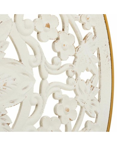 Decorazione da Parete Alexandra House Living Bianco Metallo Legno MDF 3 x 87 x 87 cm