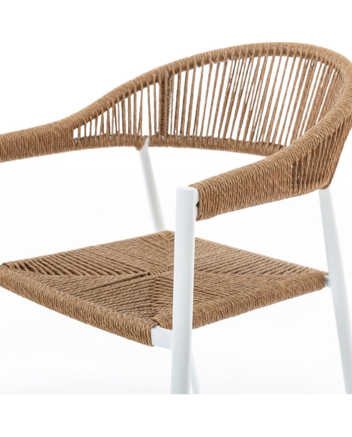 Sedia da giardino Neska Bianco Alluminio 62 x 65 x 80 cm Sedia da giardino Neska Bianco Alluminio 62 x 65 x 80 cm