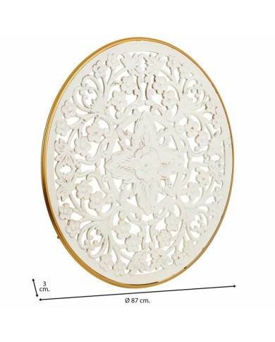 Decorazione da Parete Alexandra House Living Bianco Metallo Legno MDF 3 x 87 x 87 cm