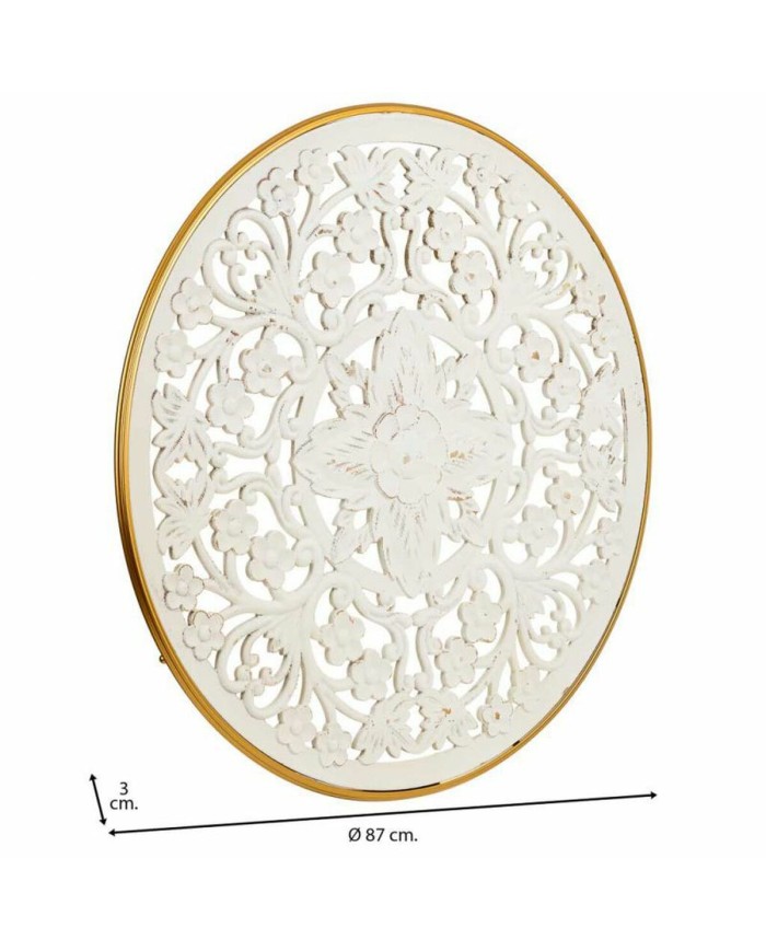 Decorazione da Parete Alexandra House Living Bianco Metallo Legno MDF 3 x 87 x 87 cm Decorazione da Parete Alexandra House Living Bianco Metallo Legno MDF 3 x 87 x 87 cm