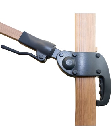 Ombrellone Tiber Grafite Alluminio teak 300 x 300 x 250 cm Ombrellone Tiber Grafite Alluminio teak 300 x 300 x 250 cm