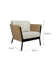 Poltrona da giardino Niva Nero Alluminio 81 x 81 x 72,5 cm