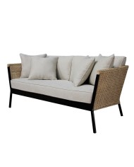 Divano da Giardino Niva Nero Alluminio 171 x 81 x 72,5 cm