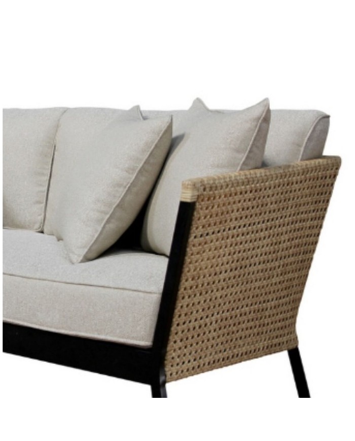 Divano da Giardino Niva Nero Alluminio 171 x 81 x 72,5 cm