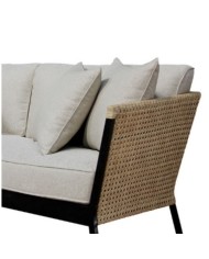 Divano da Giardino Niva Nero Alluminio 171 x 81 x 72,5 cm