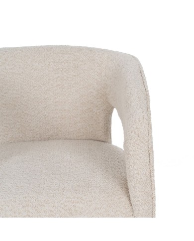 Sedia da Sala da Pranzo Beige Poliestere 69 x 66 x 73 cm