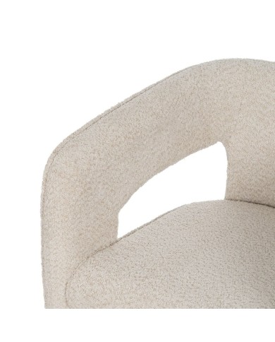 Sedia da Sala da Pranzo Beige Poliestere 69 x 66 x 73 cm