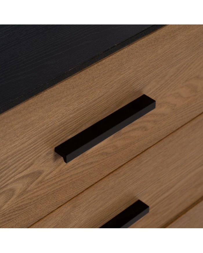 Credenza ORLEANS Nero Naturale Ferro Legno MDF 164 x 40 x 75 cm Credenza ORLEANS Nero Naturale Ferro Legno MDF 164 x 40 x 75 cm