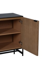 Credenza ORLEANS Nero Naturale Ferro Legno MDF 164 x 40 x 75 cm Credenza ORLEANS Nero Naturale Ferro Legno MDF 164 x 40 x 75 cm