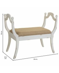 Panca Alexandra House Living Bianco Spugna Legno di abete Legno MDF 45 x 78 x 90 cm