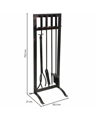 Utensili da Camino Alexandra House Living Nero Ferro 27 x 79 x 30 cm Utensili da Camino Alexandra House Living Nero Ferro 27 x 79 x 30 cm