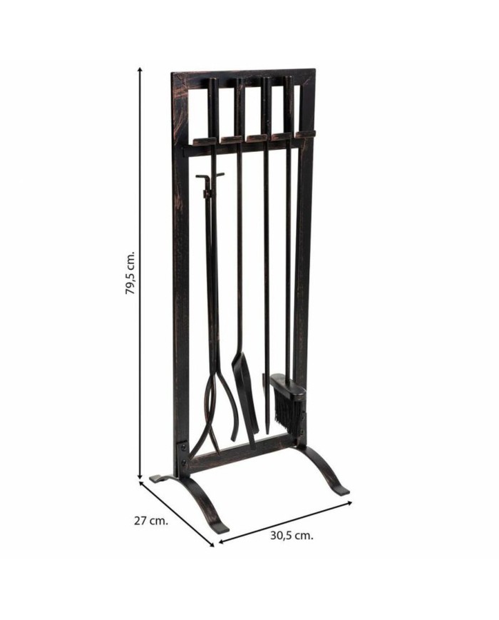 Utensili da Camino Alexandra House Living Nero Ferro 27 x 79 x 30 cm Utensili da Camino Alexandra House Living Nero Ferro 27 x 79 x 30 cm