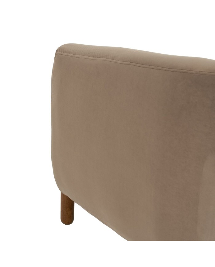 Poltrona Naturale Taupé Legno d'albero della gomma Foam Tessuto 87 x 80 x 81 cm