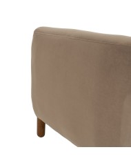 Poltrona Naturale Taupé Legno d'albero della gomma Foam Tessuto 87 x 80 x 81 cm