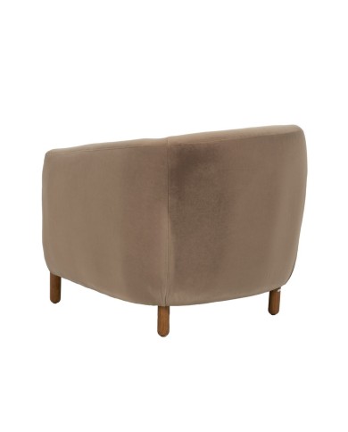 Poltrona Naturale Taupé Legno d'albero della gomma Foam Tessuto 87 x 80 x 81 cm