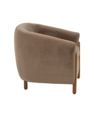 Poltrona Naturale Taupé Legno d'albero della gomma Foam Tessuto 87 x 80 x 81 cm