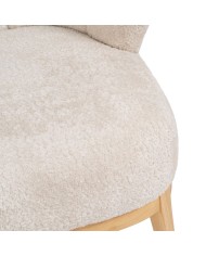 Poltrona Crema Naturale Legno d'albero della gomma Foam Tessuto 71 x 75 x 76 cm