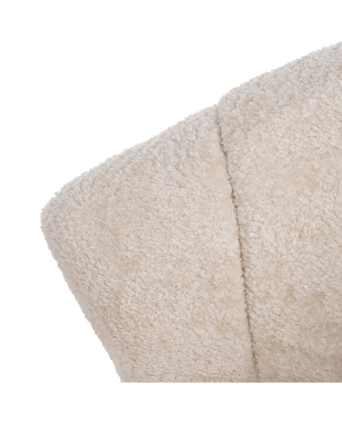 Poltrona Crema Naturale Legno d'albero della gomma Foam Tessuto 71 x 75 x 76 cm