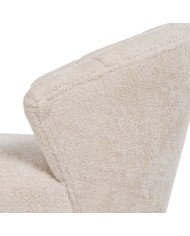 Poltrona Crema Naturale Legno d'albero della gomma Foam Tessuto 71 x 75 x 76 cm
