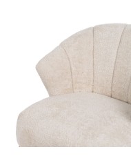 Poltrona Crema Naturale Legno d'albero della gomma Foam Tessuto 71 x 75 x 76 cm