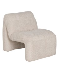 Poltrona Crema Naturale Legno d'albero della gomma Foam Tessuto 71 x 75 x 76 cm