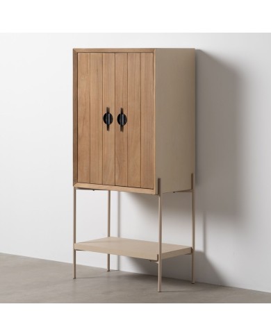 Credenza AIKO Crema Naturale Ferro Legno MDF 70 x 40 x 172 cm