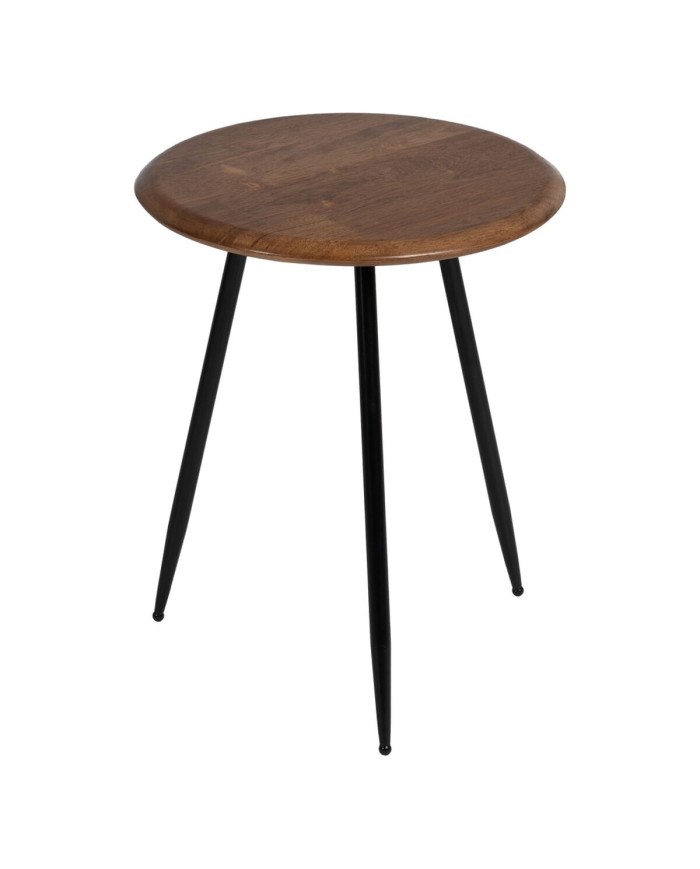 Tavolo aggiuntivo LAGOM Nero Naturale Ferro Legno d'albero della gomma 40 x 40 x 50 cm