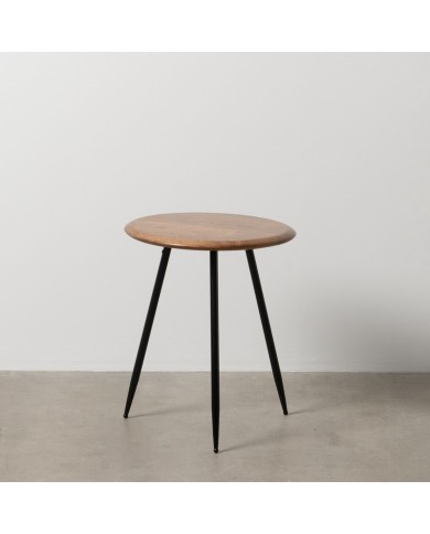 Tavolo aggiuntivo LAGOM Nero Naturale Ferro Legno d'albero della gomma 40 x 40 x 50 cm