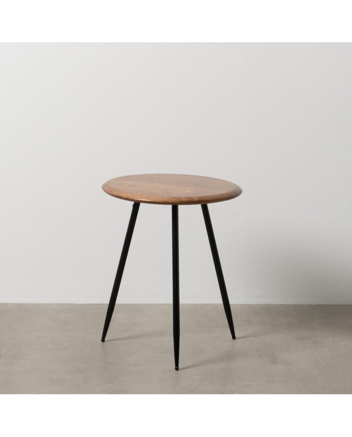 Tavolo aggiuntivo LAGOM Nero Naturale Ferro Legno d'albero della gomma 40 x 40 x 50 cm