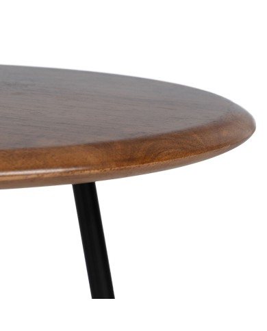 Tavolo aggiuntivo LAGOM Nero Beige Ferro Legno d'albero della gomma 50 x 50 x 60 cm